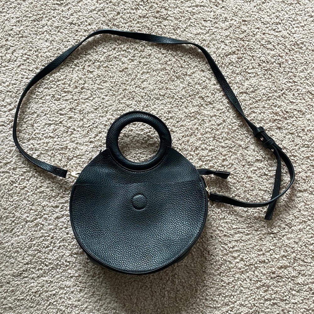 Anthropologie womens black lthr purse